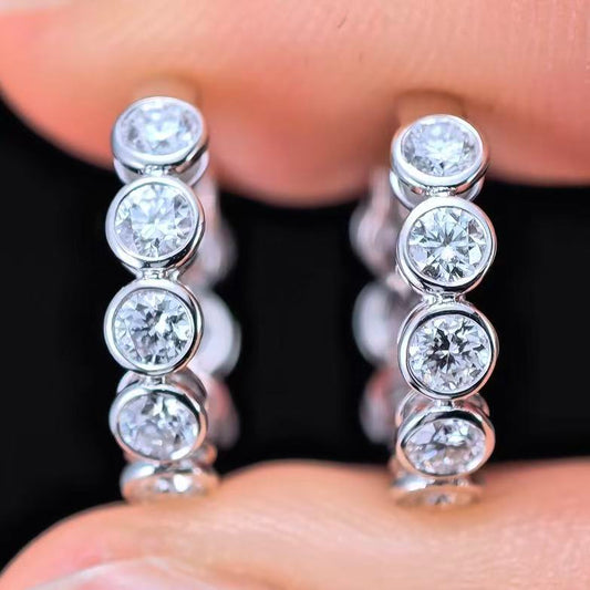 0.907ct Shapeless Lab Diamond Earring|18K Gold Earring, Custom Accept