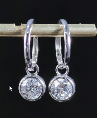 1.055ct Round Lab Diamond Earring|18K Gold Earring, Custom Accept