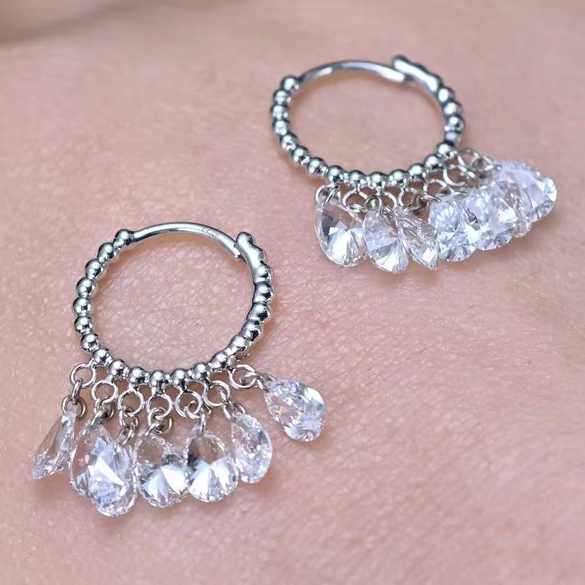 3.458ct Shapeless Lab Diamond Earring|18K Gold Earring, Custom Accept