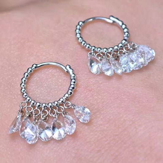 3.458ct Shapeless Lab Diamond Earring|18K Gold Earring, Custom Accept