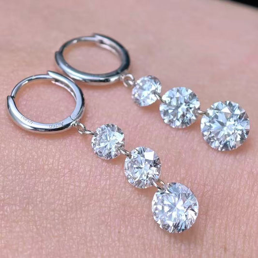 3.7ct Shapeless Lab Diamond Earring|18K Gold Earring, Custom Accept