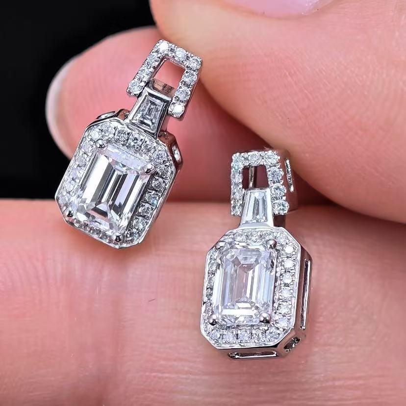 1.228ct SQ Lab Diamond Earring|PT-950 Earring, Custom Accept