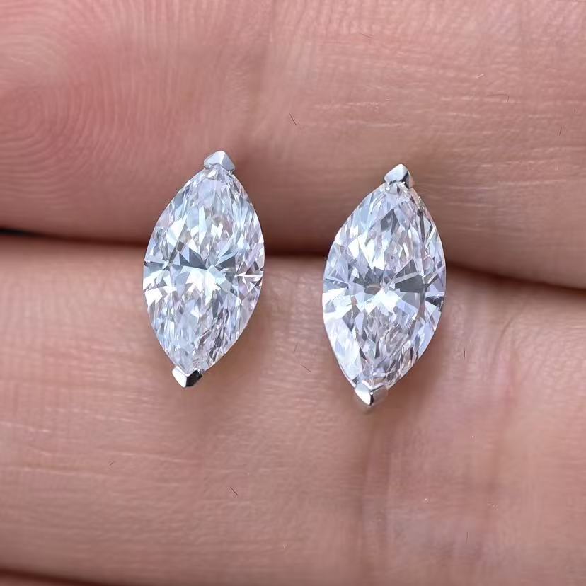 2.065ct Marquise Lab Diamond Earring|PT-950 Earring, Custom Accept