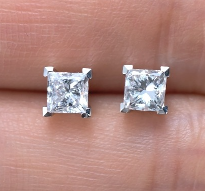 1.044ct SQ Lab Diamond Earring|PT-950 Earring, Custom Accept