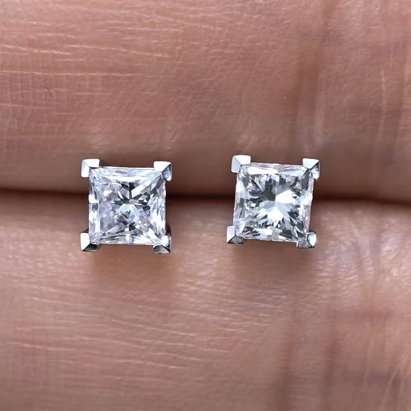 1.044ct SQ Lab Diamond Earring|PT-950 Earring, Custom Accept