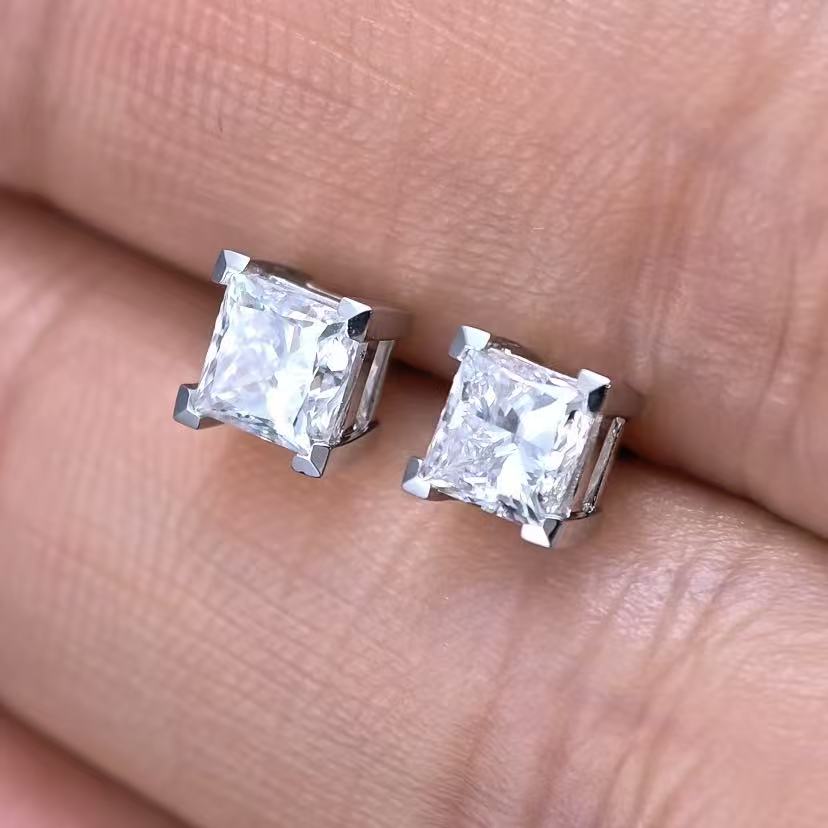 1.044ct SQ Lab Diamond Earring|PT-950 Earring, Custom Accept