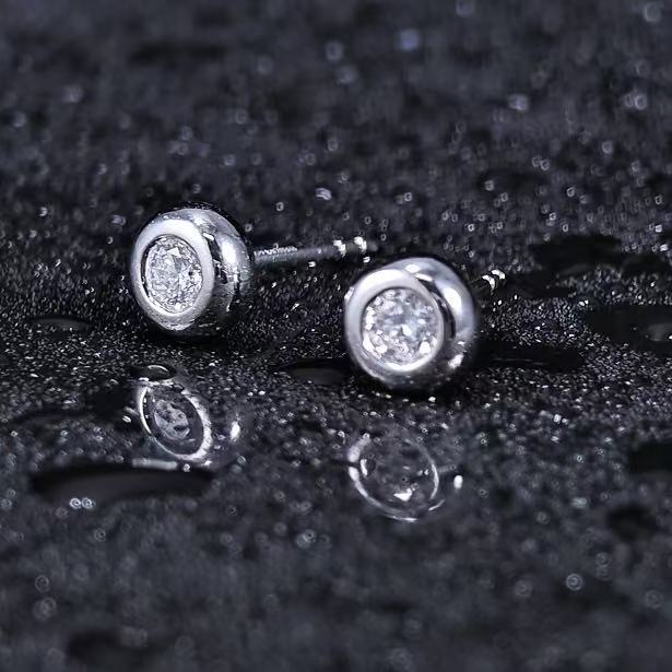 0.184ct Round Classical Lab Diamond Earring|PT-950 Earring, Custom Accept