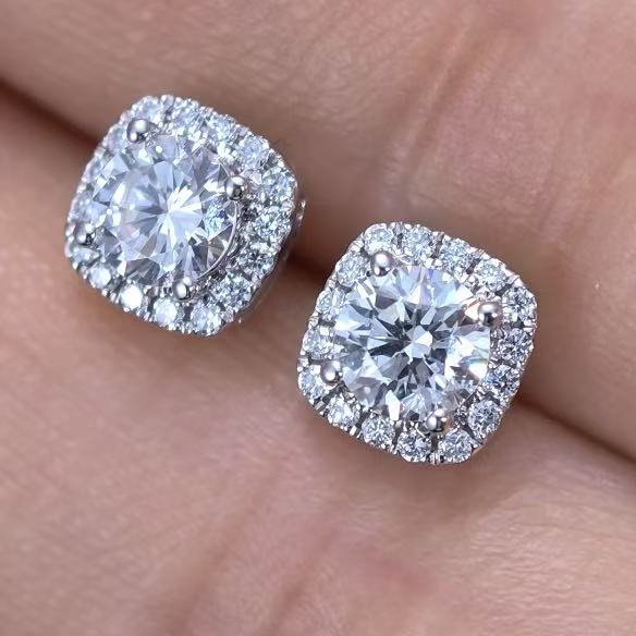 0.818ct SQ Lab Diamond Earring|PT-950 Earring, Custom Accept