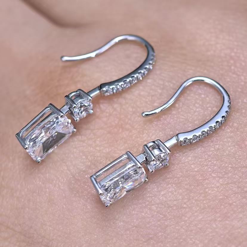 2.577ct Shapeless Lab Diamond Earring|PT-950 Earring, Custom Accept