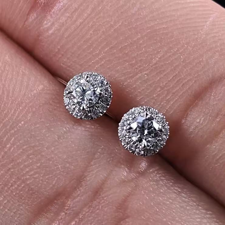 0.272ct Round Lab Diamond Earring|PT-950 Earring, Custom Accept