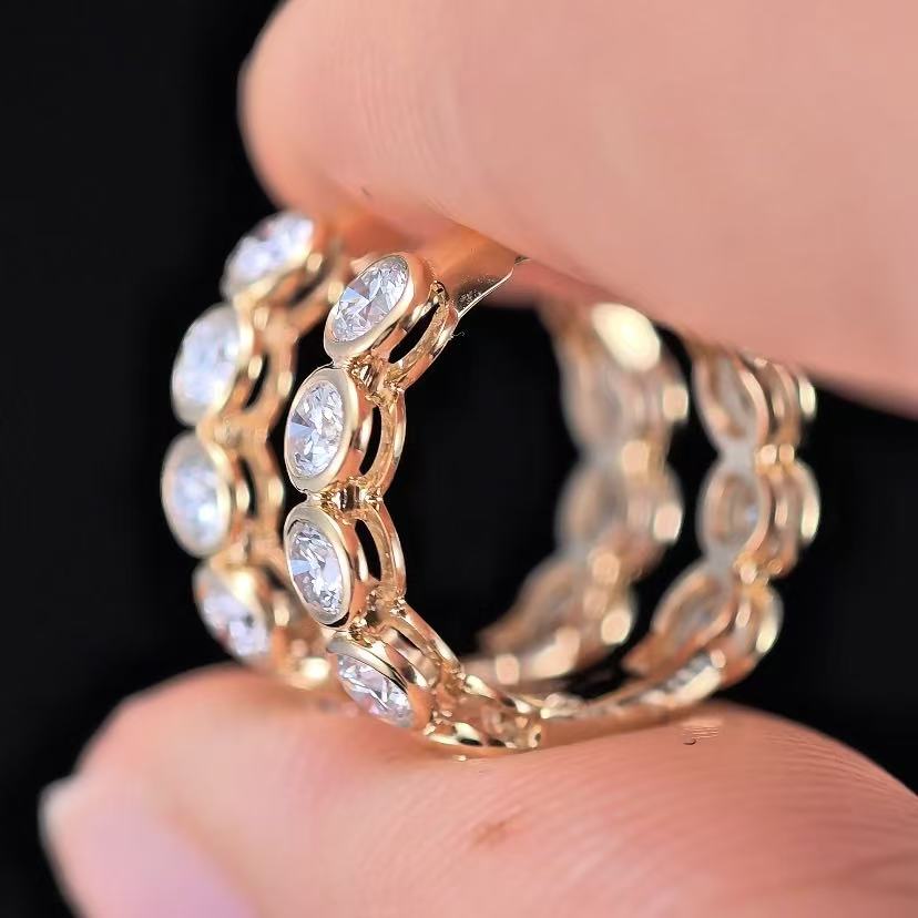 0.907ct Shapeless Lab Diamond Earring|18K Gold Earring, Custom Accept