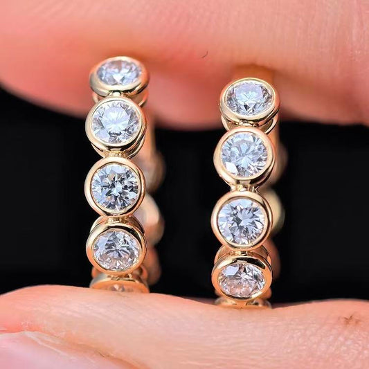 0.907ct Shapeless Lab Diamond Earring|18K Gold Earring, Custom Accept