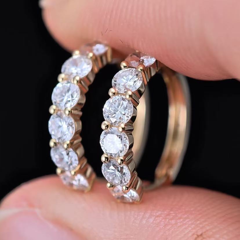 0.562ct Shapeless Lab Diamond Earring|18K Gold Earring, Custom Accept