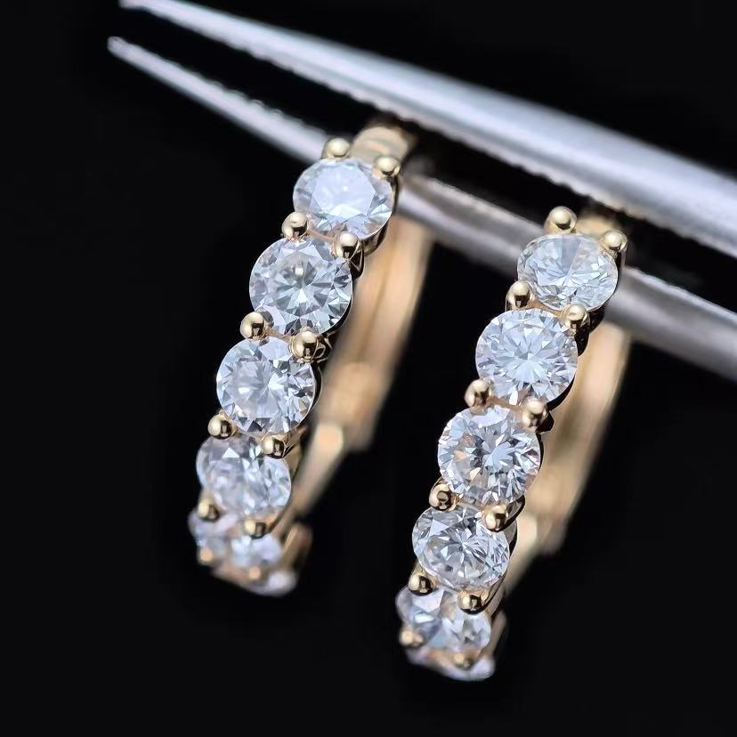 0.562ct Shapeless Lab Diamond Earring|18K Gold Earring, Custom Accept