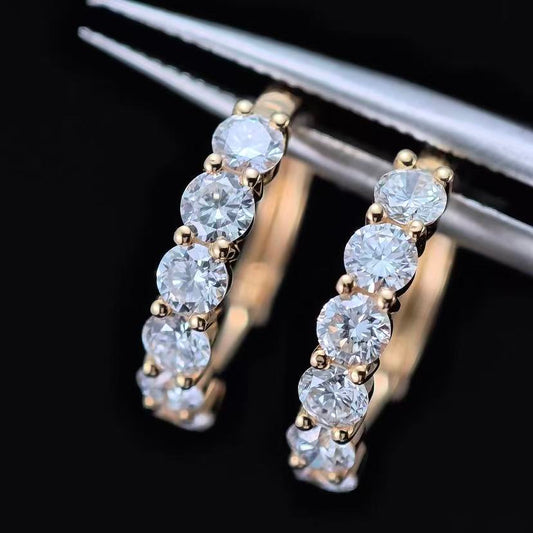 0.562ct Shapeless Lab Diamond Earring|18K Gold Earring, Custom Accept