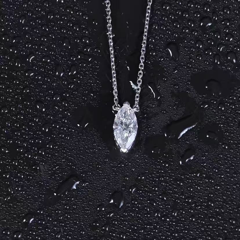 1.025ct Marquise Lab Diamond Necklace |Diamond PT 950 Necklace, Custom Accept