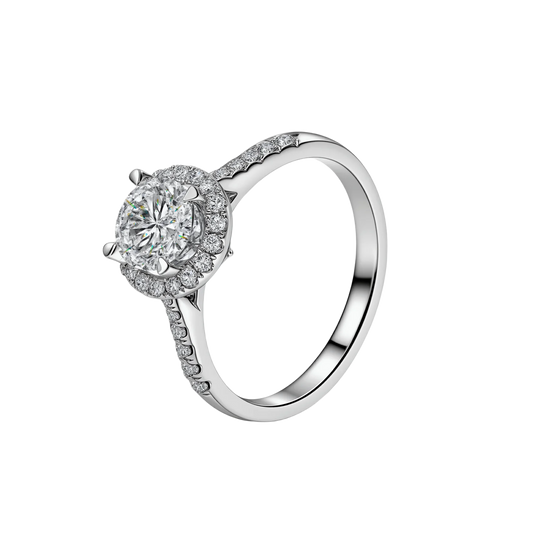 1.039 Ct Round Lab Diamond Ring|PT-950 Platinum Ring, Custom Accept
