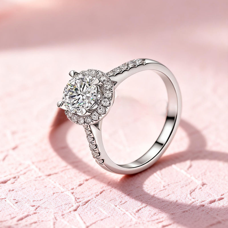 1.039 Ct Round Lab Diamond Ring|PT-950 Platinum Ring, Custom Accept