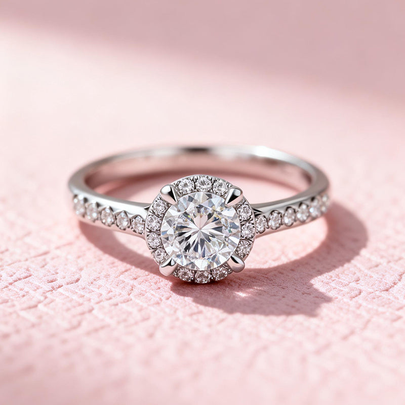 1.039 Ct Round Lab Diamond Ring|PT-950 Platinum Ring, Custom Accept
