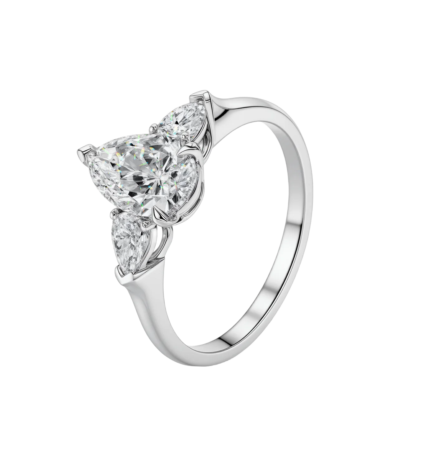 1.057 Ct Pear Lab Diamond Ring|PT-950 Platinum Ring, Custom Accept