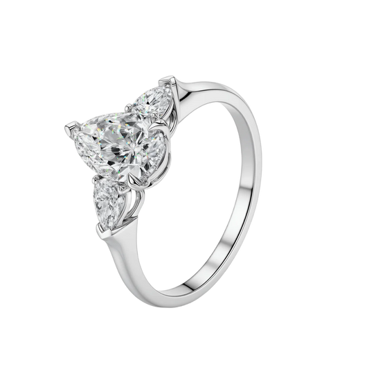 1.057 Ct Pear Lab Diamond Ring|PT-950 Platinum Ring, Custom Accept