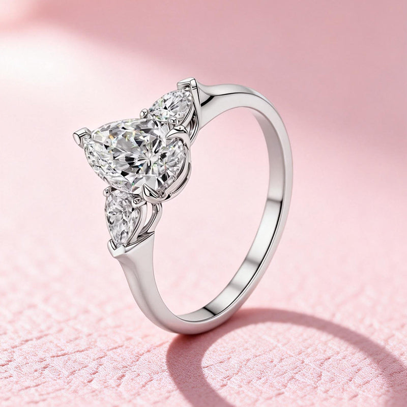 1.057 Ct Pear Lab Diamond Ring|PT-950 Platinum Ring, Custom Accept