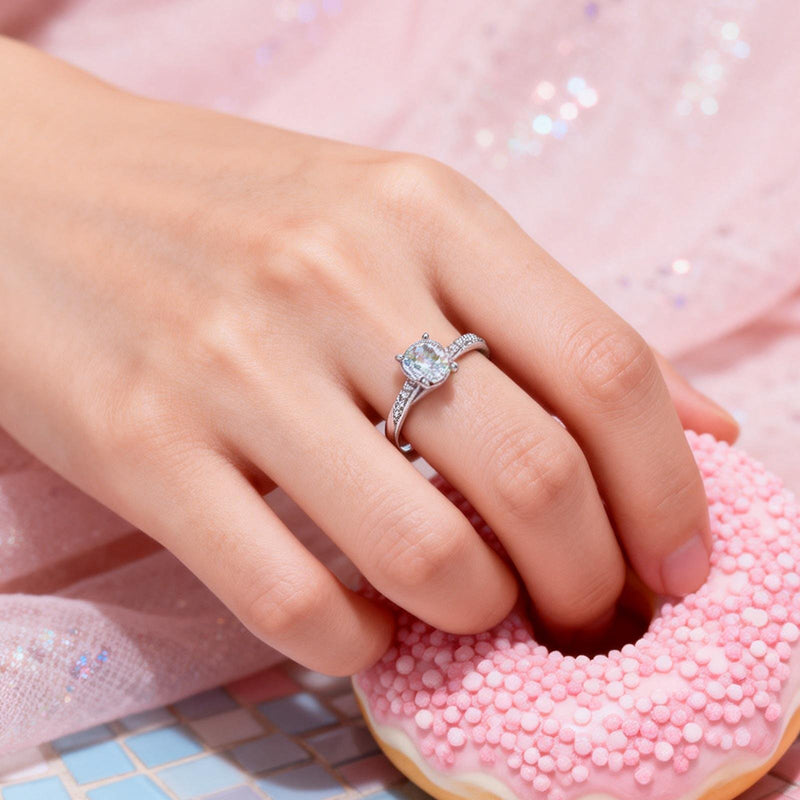 1.02 Ct Round Lab Diamond Ring|PT-950 Platinum Ring, Custom Accept