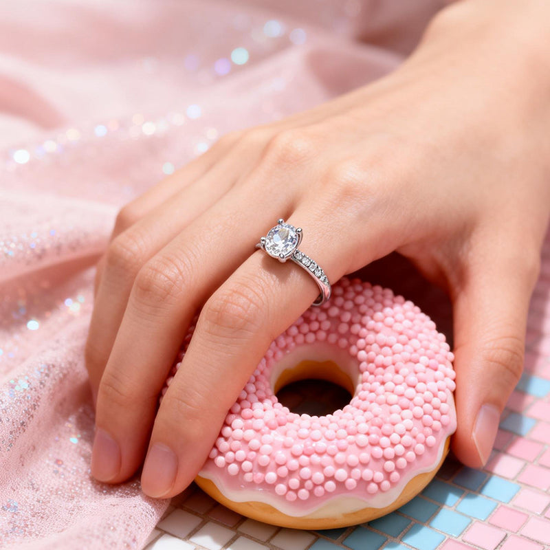 1.02 Ct Round Lab Diamond Ring|PT-950 Platinum Ring, Custom Accept