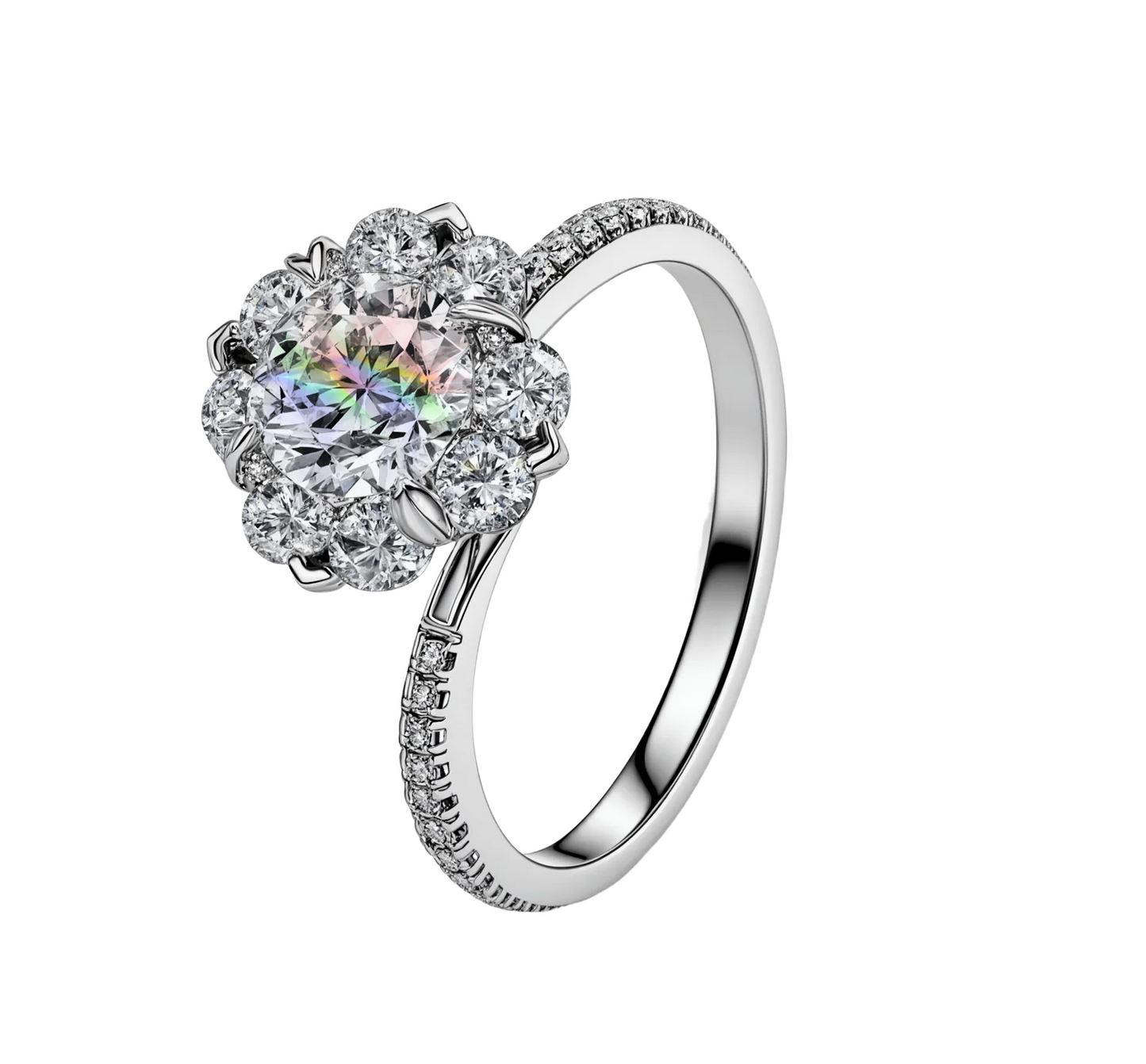 1.02 Ct Round Lab Diamond Ring|PT-950 Platinum Ring, Custom Accept