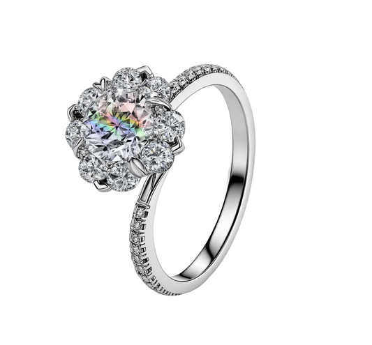 1.02 Ct Round Lab Diamond Ring|PT-950 Platinum Ring, Custom Accept