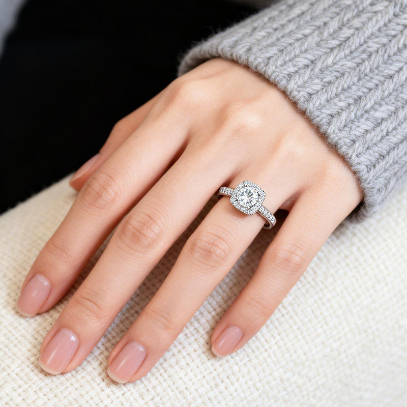 1.035 Ct Round Lab Diamond Ring|PT-950 Platinum Ring, Custom Accept