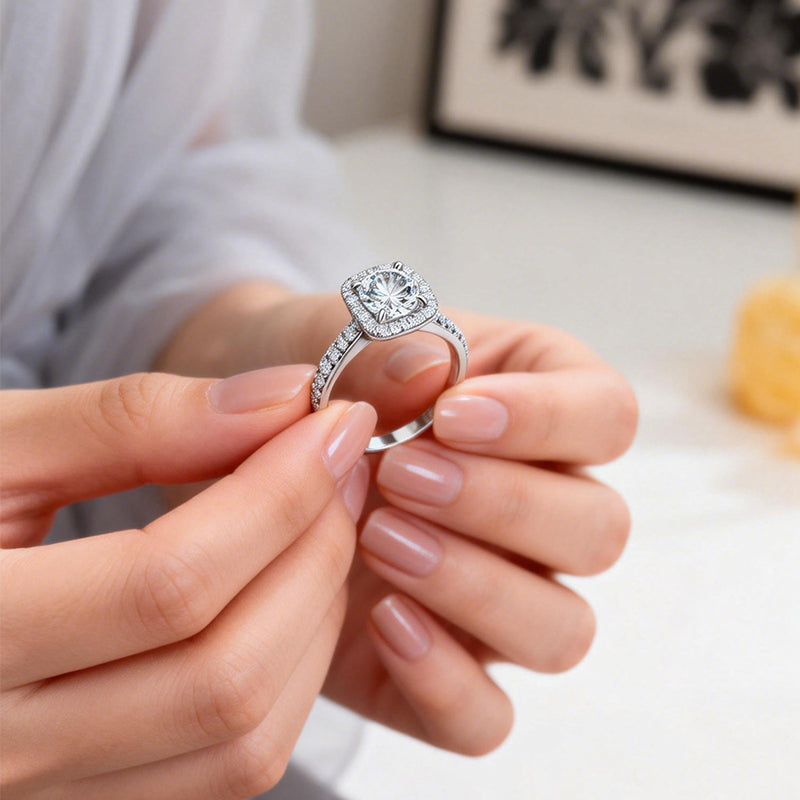 1.035 Ct Round Lab Diamond Ring|PT-950 Platinum Ring, Custom Accept
