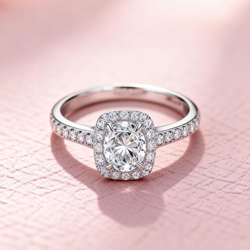 1.035 Ct Round Lab Diamond Ring|PT-950 Platinum Ring, Custom Accept