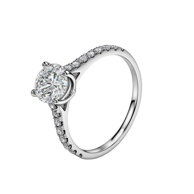 1.02 Ct Round Lab Diamond Ring |PT-950 Platinum Ring, Custom Accept