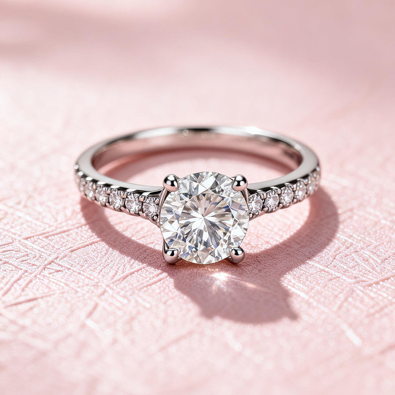 1.02 Ct Round Lab Diamond Ring |PT-950 Platinum Ring, Custom Accept