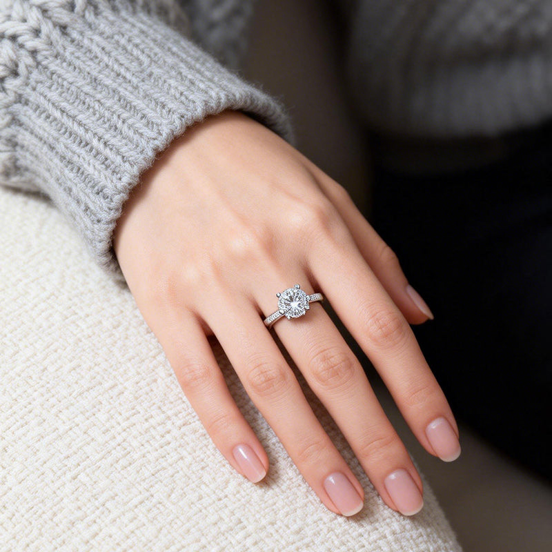 1.035 Ct Round Lab Diamond Ring|PT-950 Platinum Ring, Custom Accept