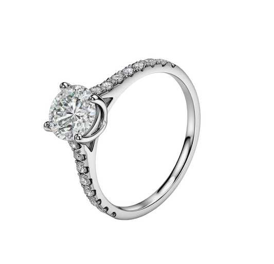1.0035 Ct Round Lab Diamond Ring|PT-950 Platinum Ring, Custom Accept
