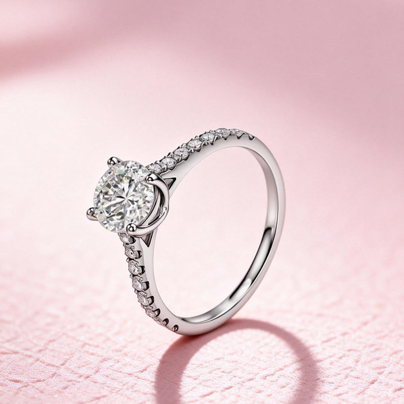 1.0035 Ct Round Lab Diamond Ring|PT-950 Platinum Ring, Custom Accept