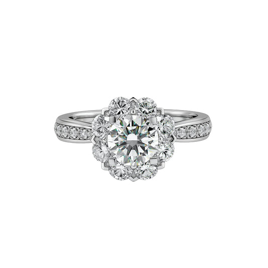 1.103 Ct Round Lab Diamond Ring|PT-950 Platinum Ring, Custom Accept