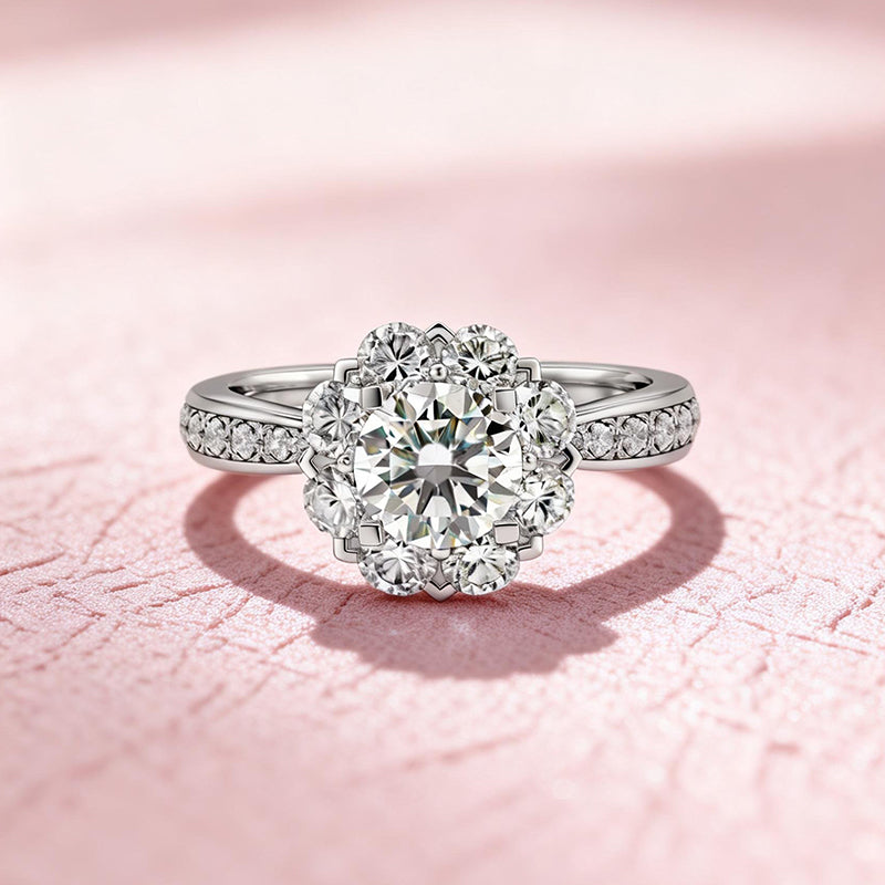 1.103 Ct Round Lab Diamond Ring|PT-950 Platinum Ring, Custom Accept