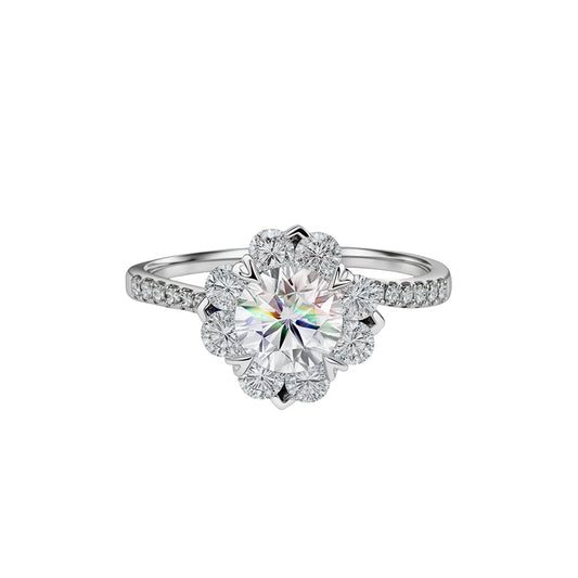 1.04 Ct Round Lab Diamond Ring|PT-950 Platinum Ring, Custom Accept