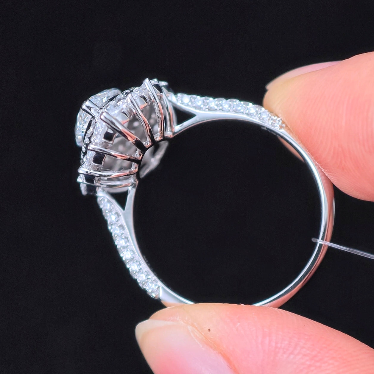 3.431 Ct Marquise Round Lab Diamond Ring|PT-950 Platinum Ring, Custom Accept