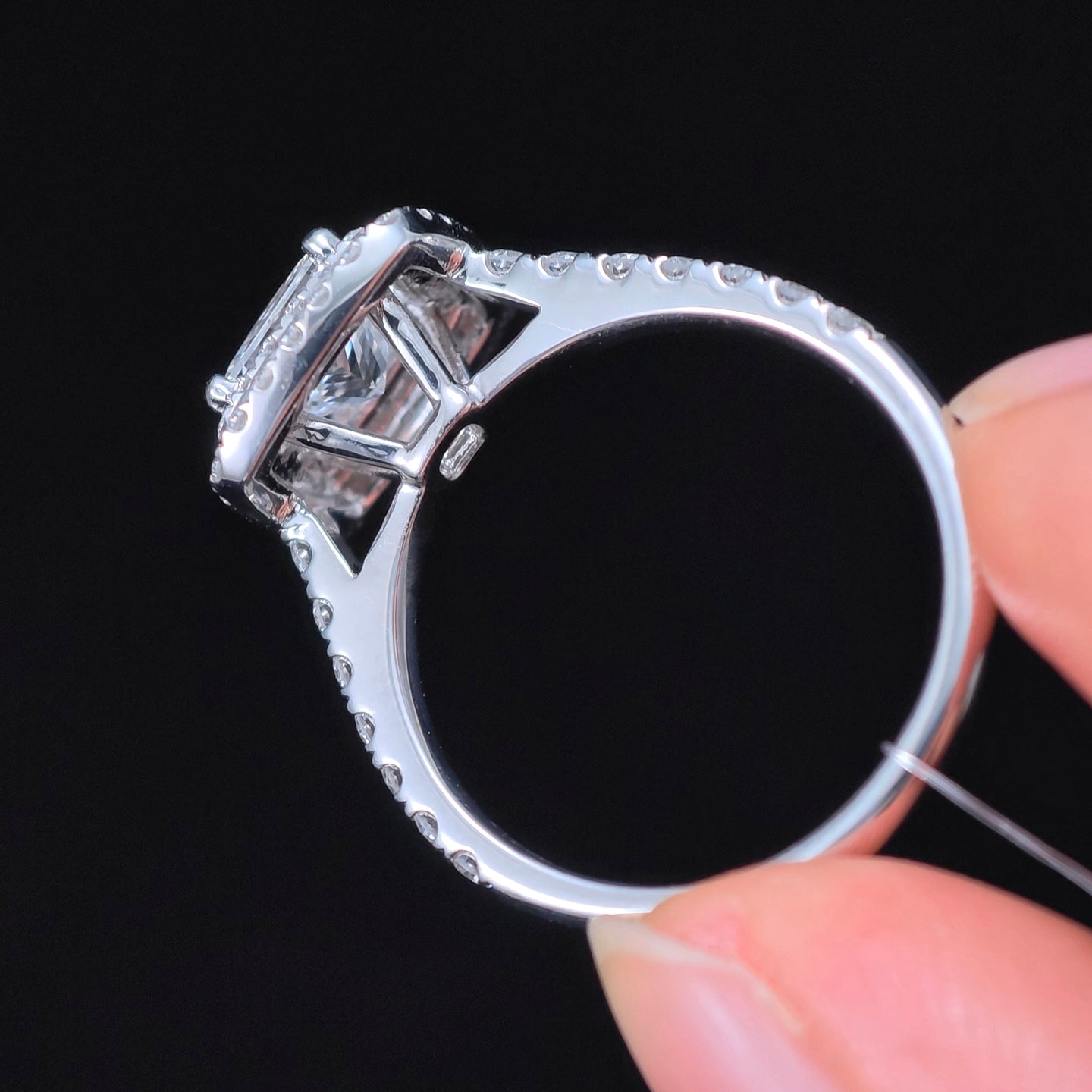 1.628 Ct Square Round Lab Diamond Ring|PT-950 Platinum Ring, Custom Accept