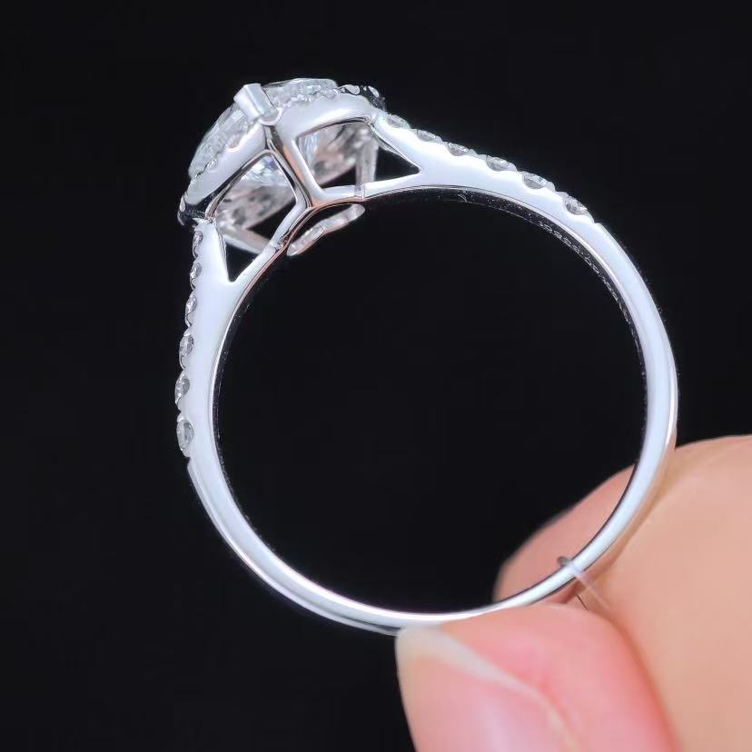 1.353 Ct Heart Lab Diamond Ring|PT-950 Platinum Ring, Custom Accept