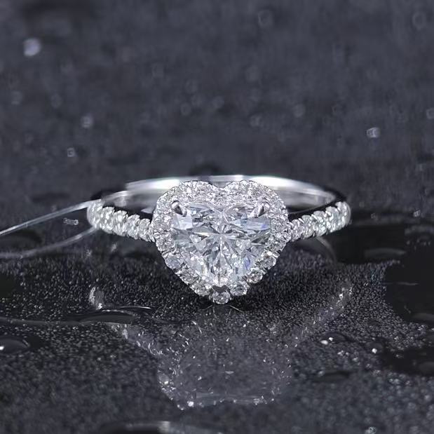 1.353 Ct Heart Lab Diamond Ring|PT-950 Platinum Ring, Custom Accept