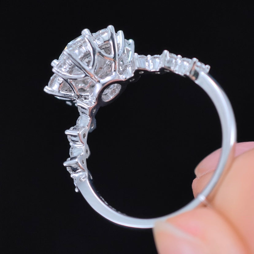 1.847Ct  Round Lab Diamond Ring|PT-950 Platinum Ring, Custom Accept
