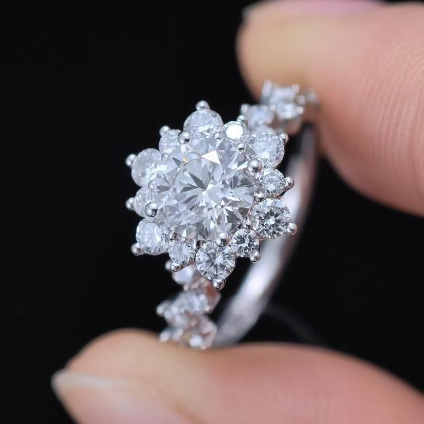 1.847Ct  Round Lab Diamond Ring|PT-950 Platinum Ring, Custom Accept