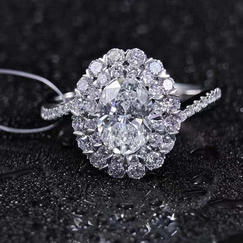 1.717ct Oval Lab Diamond Ring|PT-950 Platinum Ring, Custom Accept