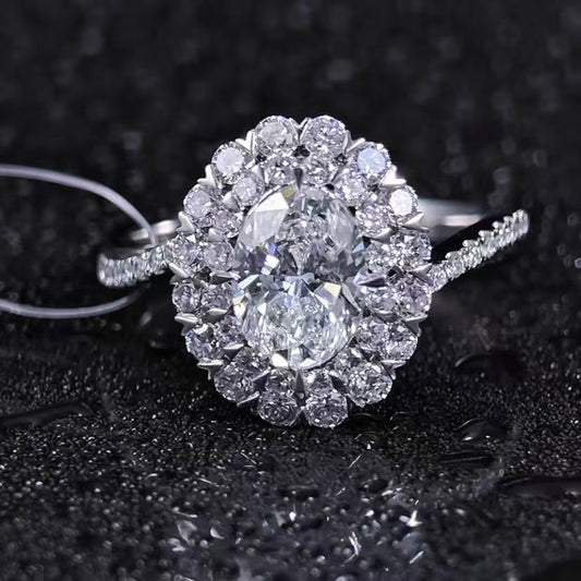 1.717ct Oval Lab Diamond Ring|PT-950 Platinum Ring, Custom Accept