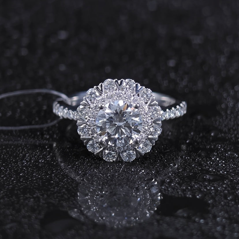 1.61ct Round Lab Diamond Ring|PT-950 Platinum Ring, Custom Accept